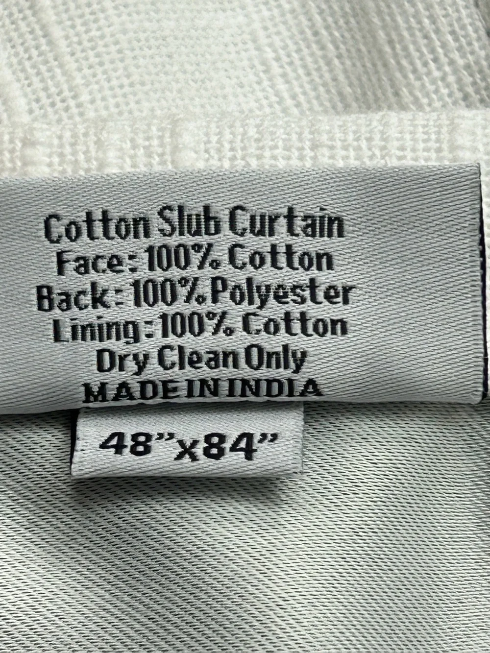 QUINCE Set Of 2 48x84 Cotton Slub Blackout Curtains White 0797